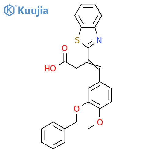 3-(1,3-benzothiazol-2-yl)-4-3-(benzyloxy)-4-methoxyphenylbut-3-enoic acid structure