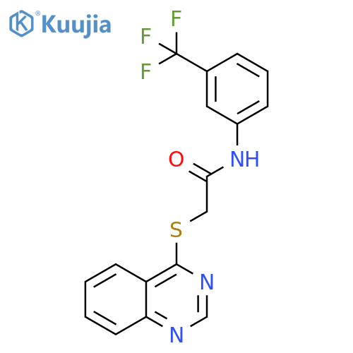 2-(quinazolin-4-ylsulfanyl)-N-3-(trifluoromethyl)phenylacetamide structure