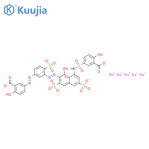 pentasodium 5-[[[7-[[5-[(3-carboxylato-4-hydroxyphenyl)azo]-2-sulphonatophenyl]azo]-8-hydroxy-3,6-disulphonato-1-naphthyl]amino]sulphonyl]salicylate structure
