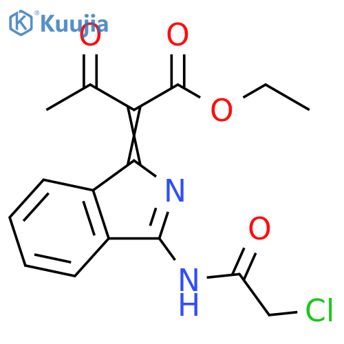 Ethyl 2-[3-[(2-chloroacetyl)amino]-1H-isoindol-1-ylidene]-3-oxobutanoate structure