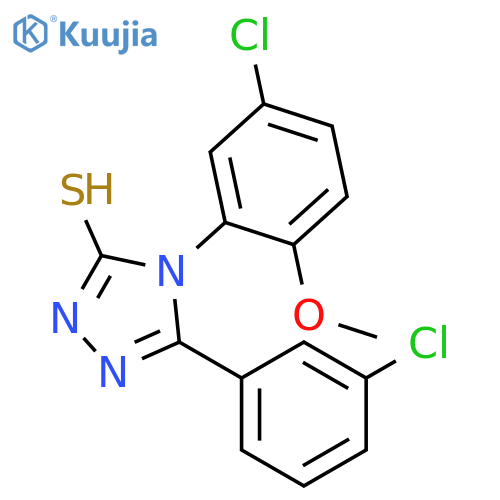 4-(5-chloro-2-methoxyphenyl)-5-(3-chlorophenyl)-4H-1,2,4-triazole-3-thiol structure