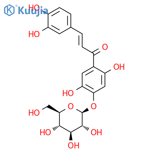 2-Propen-1-one,3-(3,4-dihydroxyphenyl)-1-[4-(b-D-glucopyranosyloxy)-2,5-dihydroxyphenyl]-, (2E)- (9CI) structure