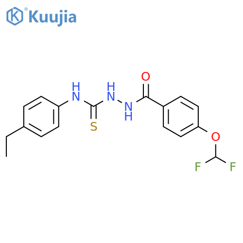 2-[4-(difluoromethoxy)benzoyl]-N-(4-ethylphenyl)hydrazinecarbothioamide structure