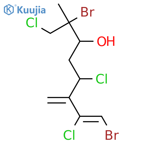 2,8-Dibromo-1,5,7-trichloro-2-methyl-6-methylene-7-octen-3-ol; (2R,3R,5R,7Z)-form structure