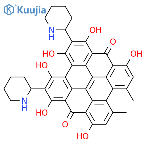 Phenanthro[1,10,9,8-opqra]perylene-7,14-dione,1,3,4,6,8,13-hexahydroxy-10,11-dimethyl-2,5-di-2-piperidinyl- structure