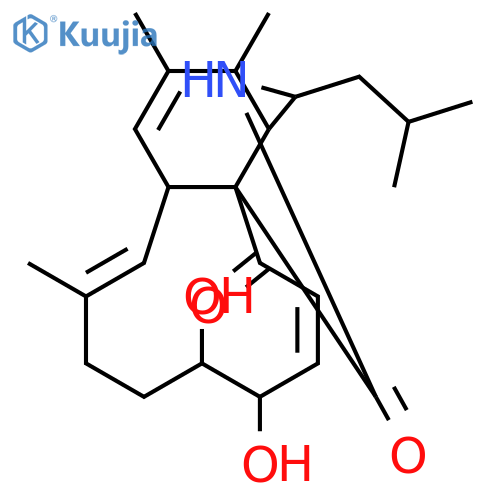 (3S,3aR,4S,6aS,11S,12S,15aS)-11,12-dihydroxy-4,5,8-trimethyl-3-(2-methylpropyl)-3,3a,4,6a,9,10,11,12-octahydro-1H-cycloundeca[d]isoindole-1,15(2H)-dione structure