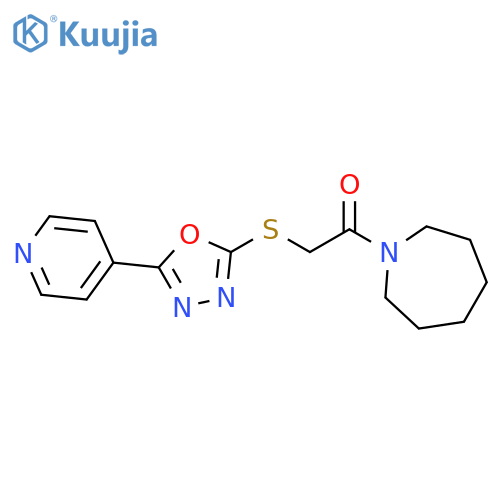 1-(azepan-1-yl)-2-{5-(pyridin-4-yl)-1,3,4-oxadiazol-2-ylsulfanyl}ethan-1-one structure