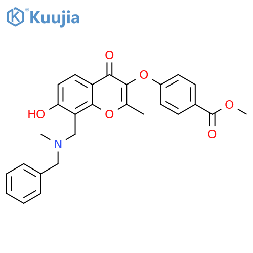 methyl 4-[(8-{[benzyl(methyl)amino]methyl}-7-hydroxy-2-methyl-4-oxo-4H-chromen-3-yl)oxy]benzoate structure
