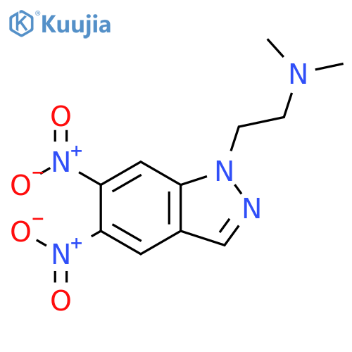1H-Indazole-1-ethanamine, N,N-dimethyl-5,6-dinitro- structure