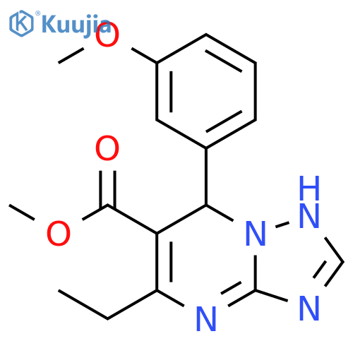 methyl 5-ethyl-7-(3-methoxyphenyl)-4H,7H-1,2,4triazolo1,5-apyrimidine-6-carboxylate structure