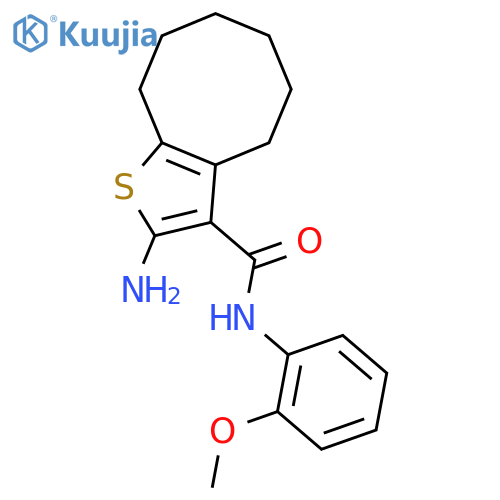 2-Amino-N-(2-methoxyphenyl)-4,5,6,7,8,9-hexahydrocyclooctabthiophene-3-carboxamide structure