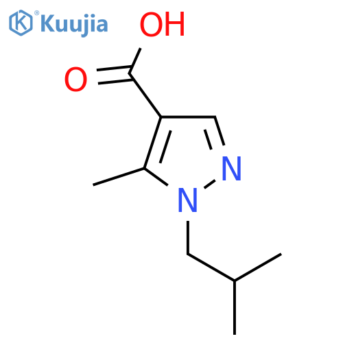 5-methyl-1-(2-methylpropyl)-1H-pyrazole-4-carboxylic acid structure