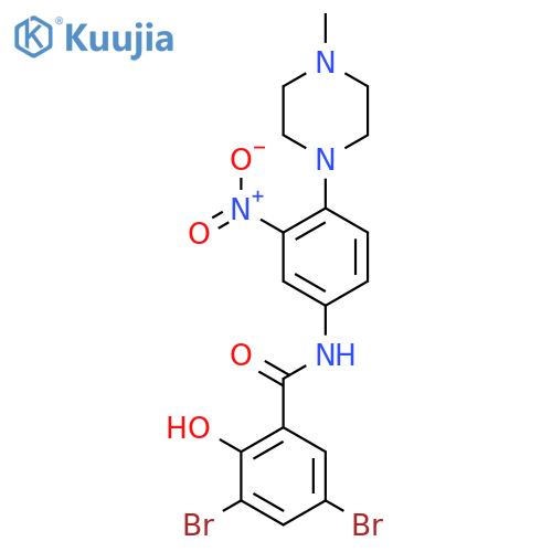 Benzamide,3,5-dibromo-2-hydroxy-N-[4-(4-methyl-1-piperazinyl)-3-nitrophenyl]- structure