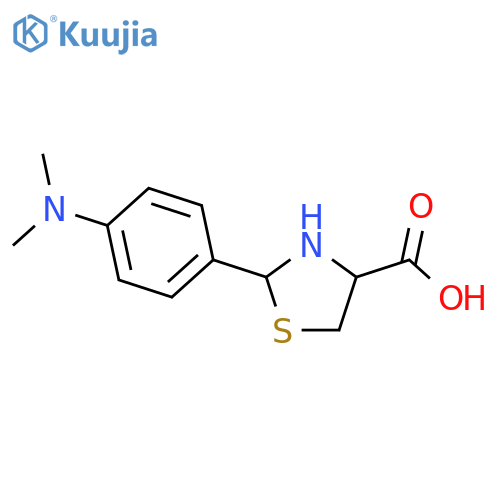 2-[4-(dimethylamino)phenyl]-1,3-thiazolidine-4-carboxylic acid structure