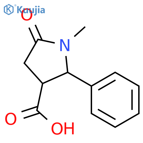 1-methyl-5-oxo-2-phenylpyrrolidine-3-carboxylic acid structure