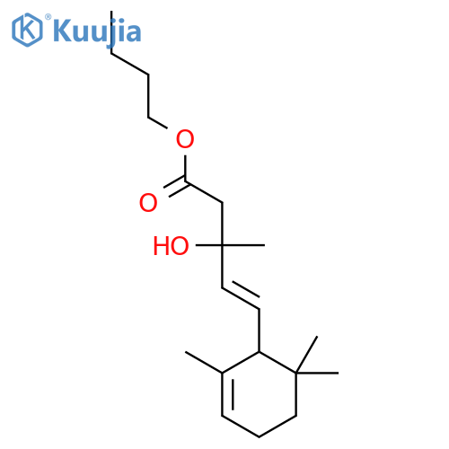 4-Pentenoic acid,3-hydroxy-3-methyl-5-(2,6,6-trimethyl-2-cyclohexen-1-yl)-, butyl ester structure