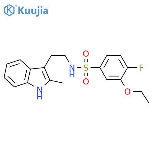3-ethoxy-4-fluoro-N-2-(2-methyl-1H-indol-3-yl)ethylbenzene-1-sulfonamide structure