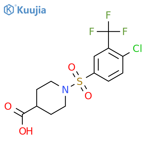 <br>1-{[4-chloro-3-(trifluoromethyl)phenyl]sulfonyl}piperidine-4-carboxylic aci d structure
