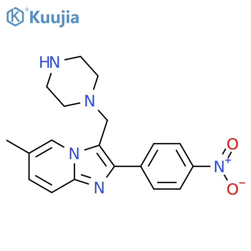 6-Methyl-2-(4-nitrophenyl)-3-piperazin-1-yl-methylimidazo[1,2-a]pyridine structure