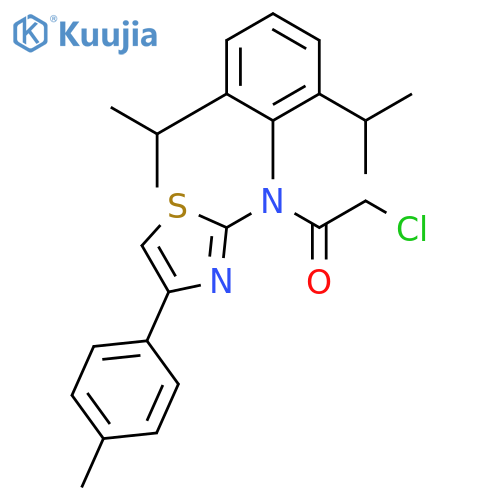 2-Chloro-N-(2,6-diisopropyl-phenyl)-N-(4-p-tolyl-thiazol-2-yl)-acetamide structure