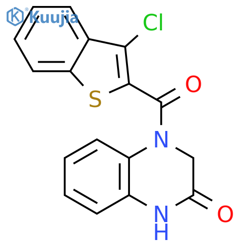 4-(3-chloro-1-benzothiophene-2-carbonyl)-1,2,3,4-tetrahydroquinoxalin-2-one structure