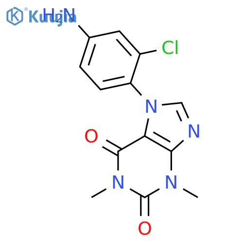 7-(4-amino-2-chlorophenyl)-1,3-dimethyl-3,7-dihydro-1H-purine-2,6-dione structure