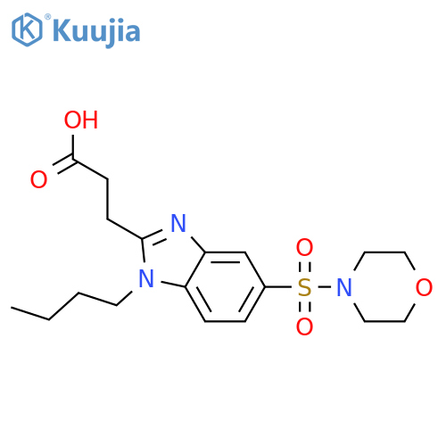 3-[1-butyl-5-(morpholine-4-sulfonyl)-1H-1,3-benzodiazol-2-yl]propanoic acid structure