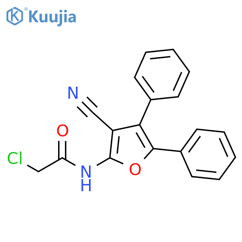 2-chloro-N-(3-cyano-4,5-diphenylfuran-2-yl)acetamide structure