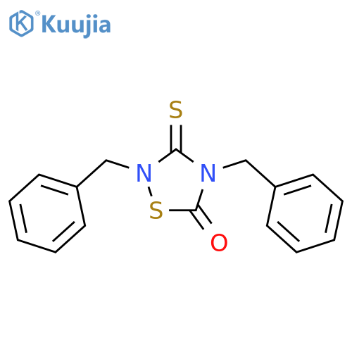 2,4-Dibenzyl-5-oxothiadiazolidine-3-thione structure