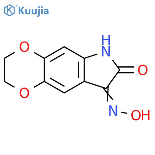 8-(hydroxyimino)-2H,3H,6H,7H,8H-1,4dioxino2,3-findol-7-one structure
