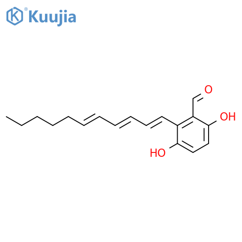 3,6-dihydroxy-2-[(1E,3E,5E)-undeca-1,3,5-trien-1-yl]benzaldehyde structure