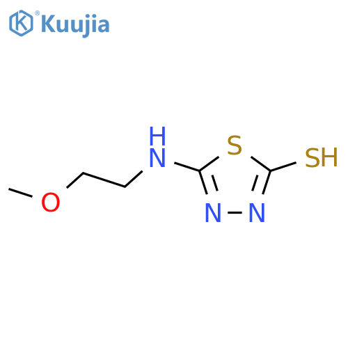 5-(2-methoxyethyl)amino-1,3,4-thiadiazole-2-thiol structure
