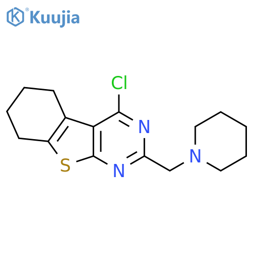 3-chloro-5-[(piperidin-1-yl)methyl]-8-thia-4,6-diazatricyclo[7.4.0.02,?]trideca-1(9),2,4,6-tetraene structure