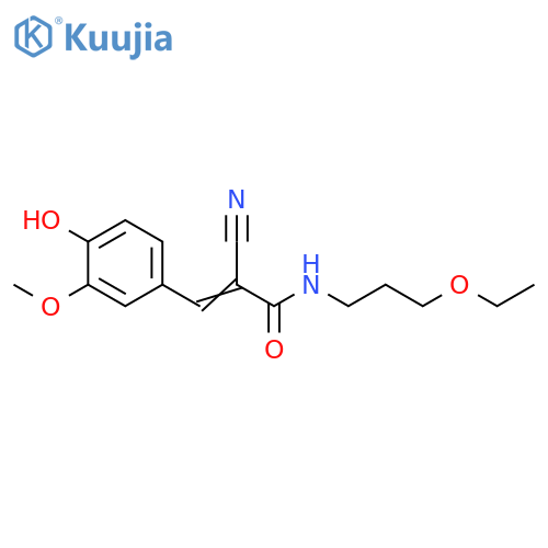 2-Cyano-N-(3-ethoxypropyl)-3-(4-hydroxy-3-methoxyphenyl)-2-propenamide structure