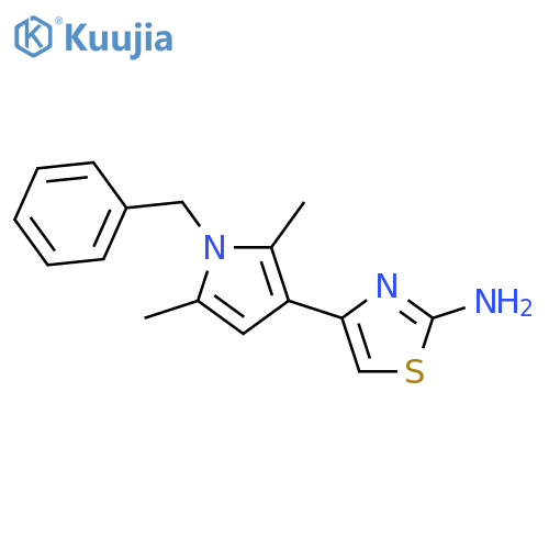 4-(1-benzyl-2,5-dimethyl-1H-pyrrol-3-yl)-1,3-thiazol-2-amine structure