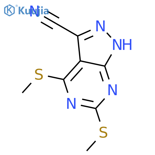 4,6-Bis(methylthio)-1H-pyrazolo[3,4-d]pyrimidine-3-carbonitrile structure