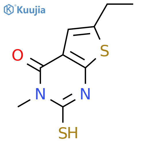 6-ethyl-3-methyl-2-sulfanyl-3H,4H-thieno[2,3-d]pyrimidin-4-one structure