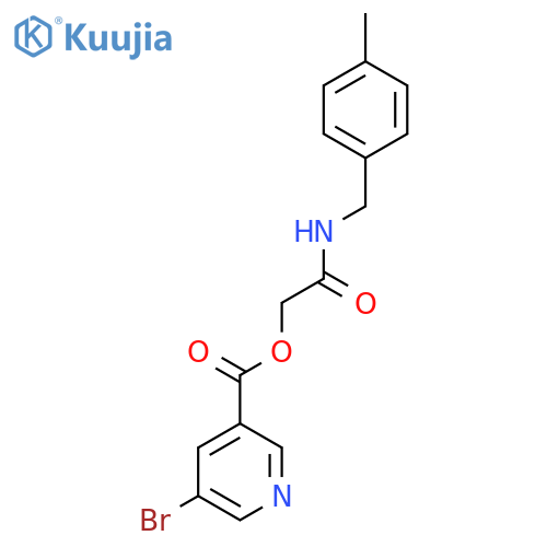 {[(4-methylphenyl)methyl]carbamoyl}methyl 5-bromopyridine-3-carboxylate structure