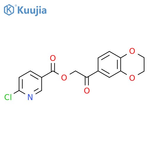 [2-(2,3-Dihydro-1,4-benzodioxin-6-yl)-2-oxoethyl] 6-chloropyridine-3-carboxylate structure