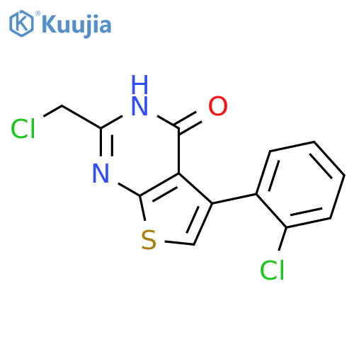 2-(chloromethyl)-5-(2-chlorophenyl)-3H,4H-thieno[2,3-d]pyrimidin-4-one structure
