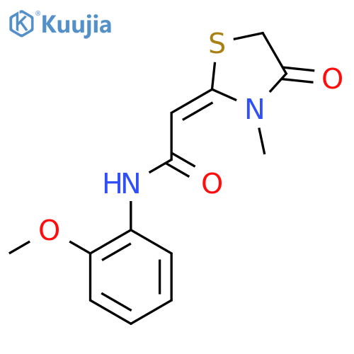 N-(2-Methoxyphenyl)-2-(3-methyl-4-oxo-1,3-thiazolidin-2-ylidene)acetamide structure