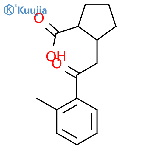 trans-2-2-(2-Methylphenyl)-2-oxoethyl-cyclopentane-1-carboxylic acid structure