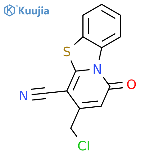11-(chloromethyl)-13-oxo-8-thia-1-azatricyclo7.4.0.0,2,7trideca-2,4,6,9,11-pentaene-10-carbonitrile structure