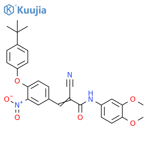2-Cyano-N-(3,4-dimethoxyphenyl)-3-[4-[4-(1,1-dimethylethyl)phenoxy]-3-nitrophenyl]-2-propenamide structure