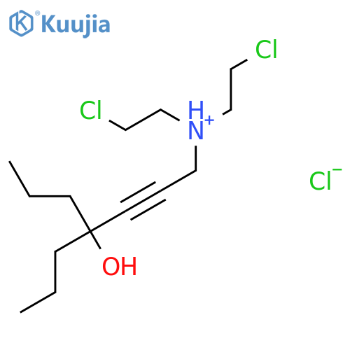 N,N-bis(2-chloroethyl)-4-hydroxy-4-propylhept-2-yn-1-aminium chloride structure