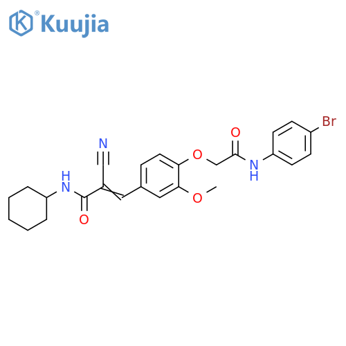 3-[4-[2-[(4-Bromophenyl)amino]-2-oxoethoxy]-3-methoxyphenyl]-2-cyano-N-cyclohexyl-2-propenamide structure