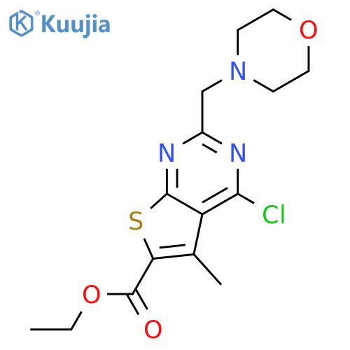 ethyl 4-chloro-5-methyl-2-[(morpholin-4-yl)methyl]thieno[2,3-d]pyrimidine-6-carboxylate structure