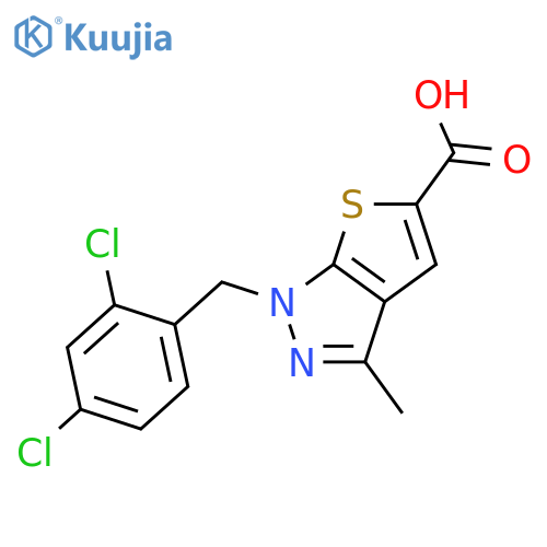 1-(2,4-dichlorophenyl)methyl-3-methyl-1H-thieno2,3-cpyrazole-5-carboxylic acid structure
