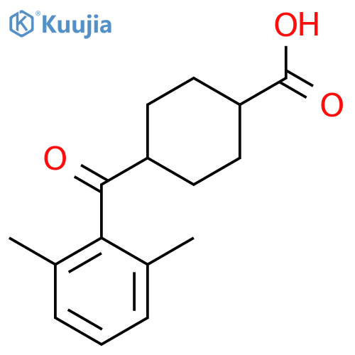 trans-4-(2,6-Dimethylbenzoyl)cyclohexane-1-carboxylic acid structure