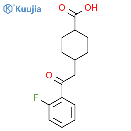 trans-4-2-(2-Fluorophenyl)-2-oxoethyl-cyclohexane-1-carboxylic acid structure